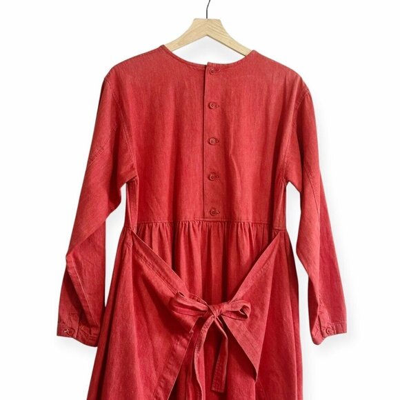 "I.S." ISSEY SPORT Red Midi Dress, Size M,  Rare from Vintage 80S - Picture 6 of 16